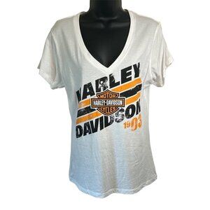 Harley Davidson Graphic V-Neck Tee Shirt Florida Size Large
